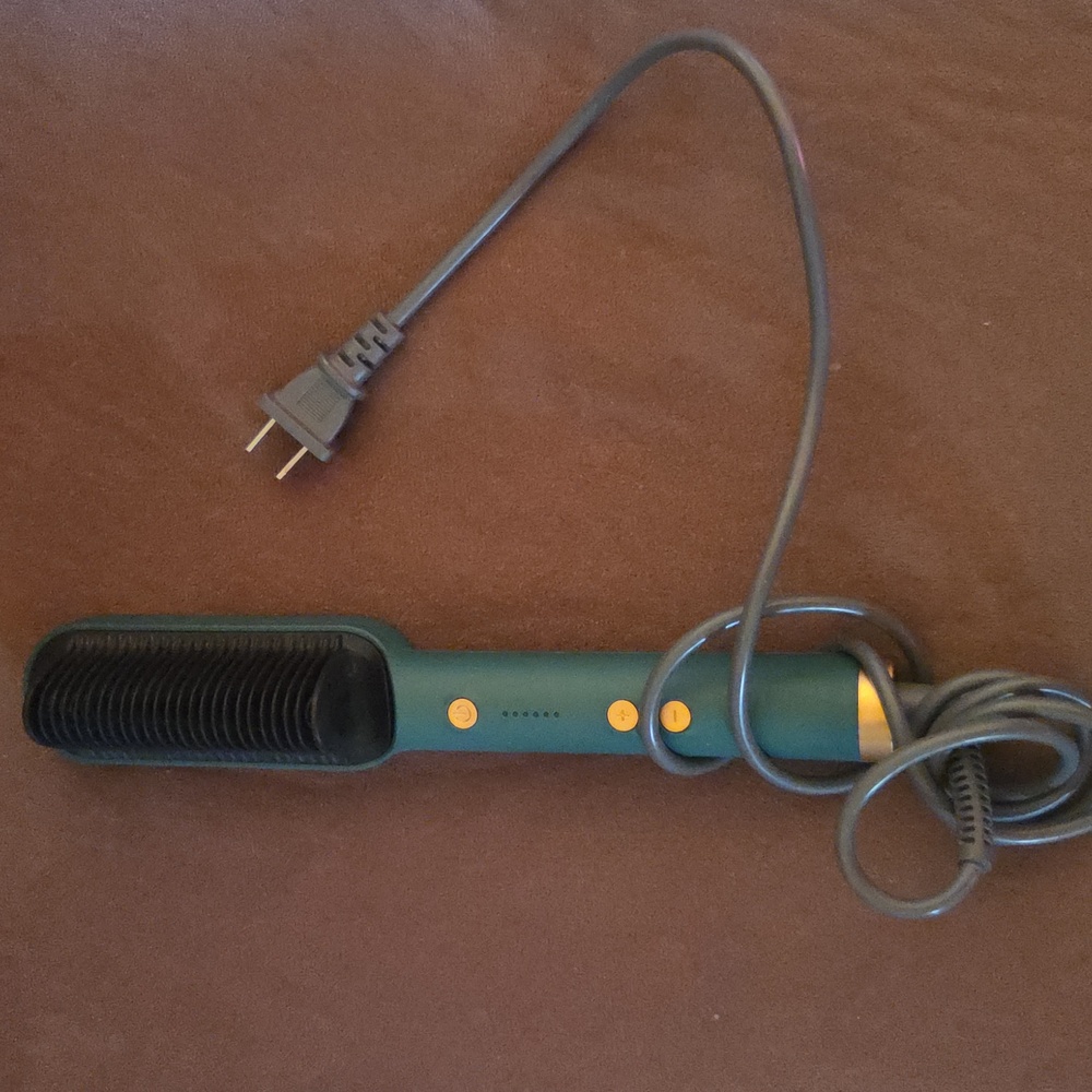 Electric Hair Straightener Brush Straightening Curler Brush Hot Comb